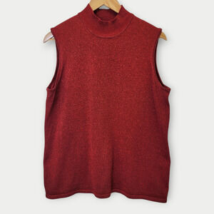 JM Collection Red Sleeveless Tank Top